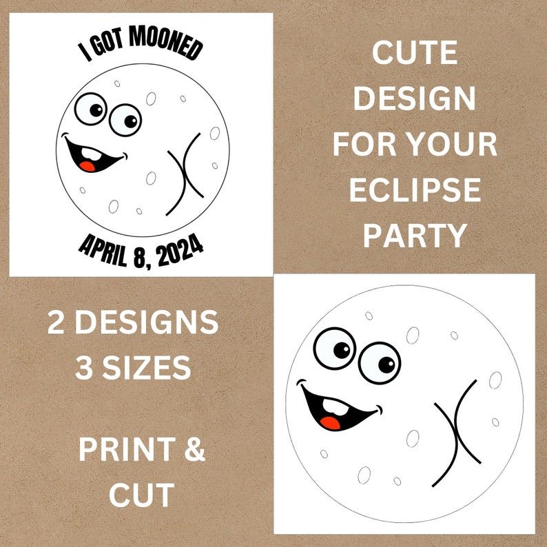 Solar Eclipse 2024 Printable Party Supplies Gift Tags, Total Lunar