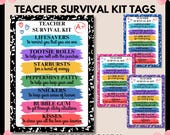 Teacher Survival Kit Tag Editable, Back To School Teacher Gift, Teacher Thank You, Teacher Appreciation Gift, End Of Year Gift PTO PTA Gift