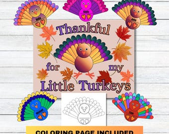 Thankful Turkey Bulletin Board Craft: Thanksgiving Classroom Decor Colorful (PDF)
