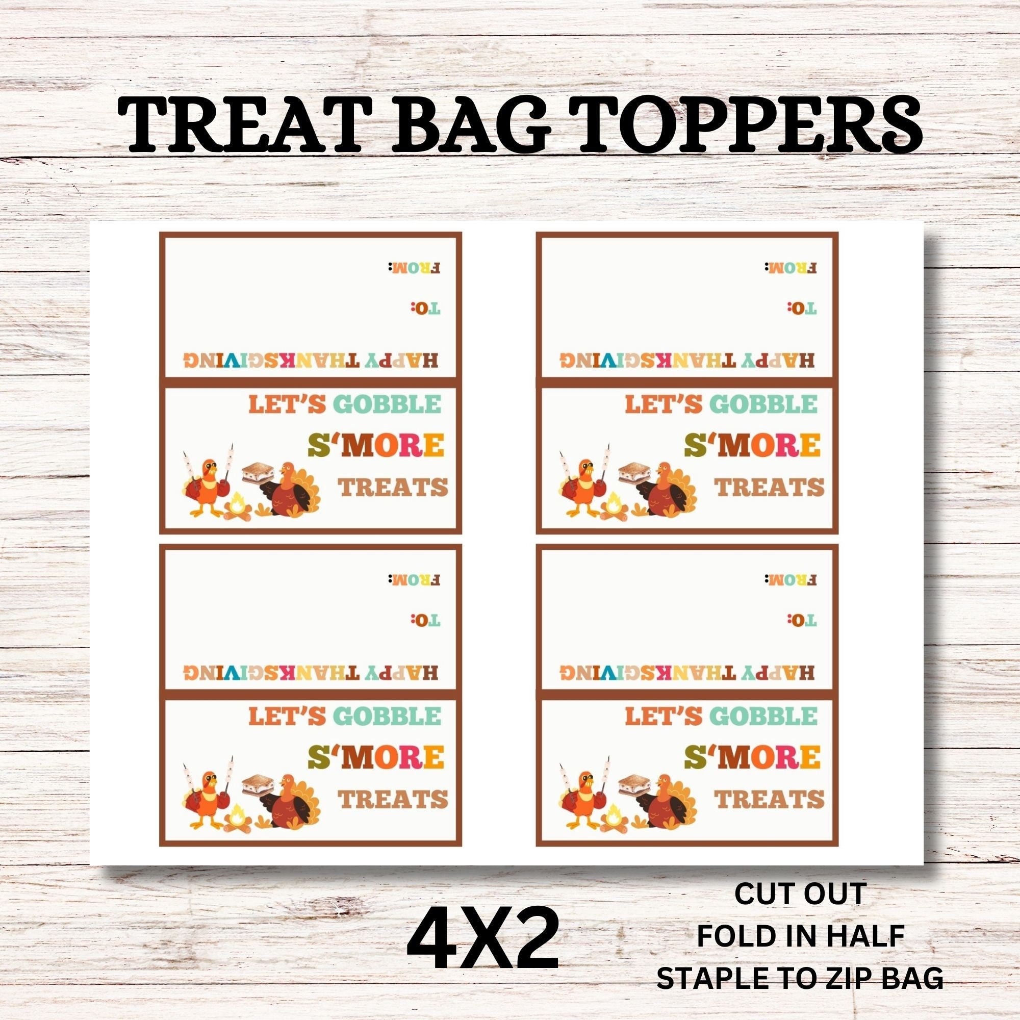 Thanksgiving Smores Bag Topper, Thanksgiving Tag Topper, Thanksgiving ...