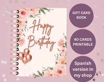 Birthday Gift Card Book, birthday care package, printable birthday gift card book, birthday gift from parents, birthday gift for mom print