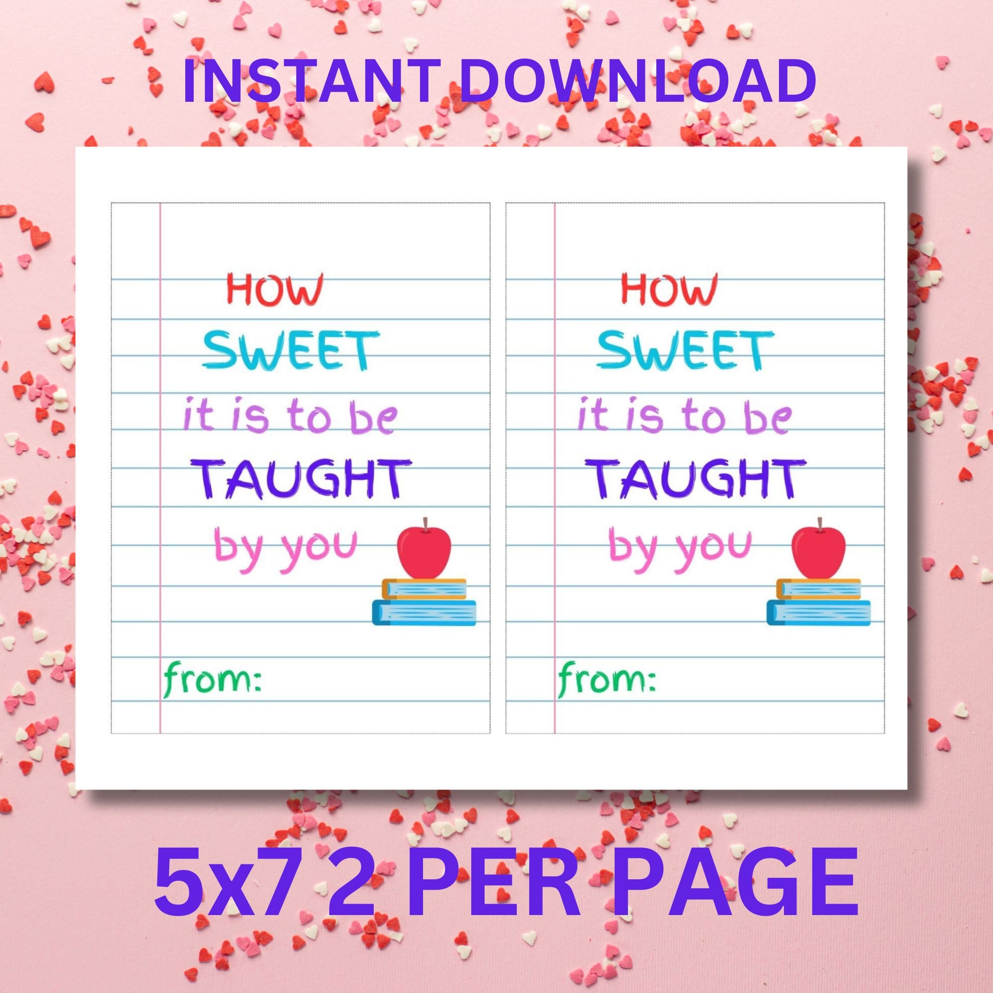 Biglietti Maestre Biglietto Di San Valentino Dell'insegnante Stampabile  Biglietto Ringraziamento Maestre, image size:2000x2000