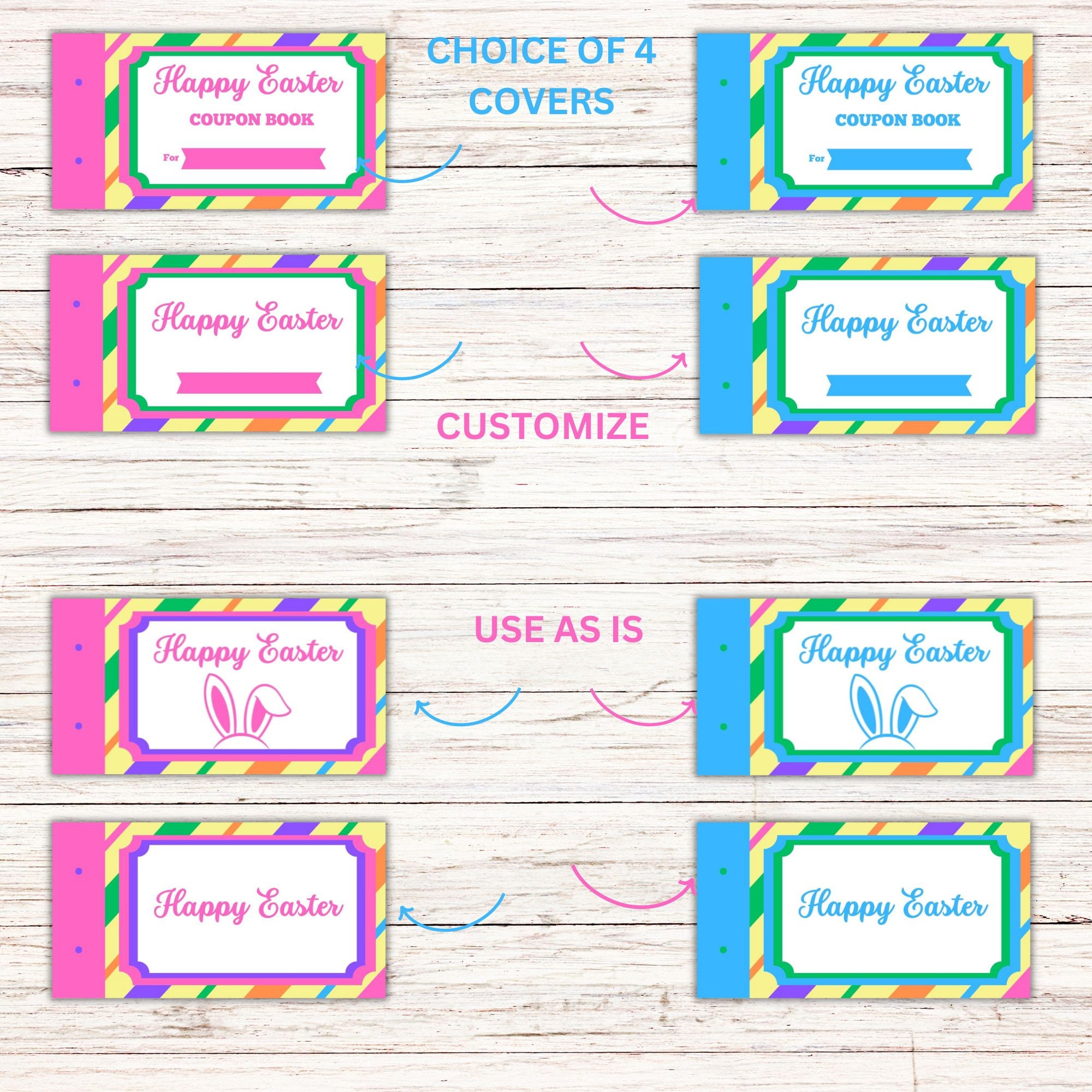 Easter Coupon Book Editable, Printable Coupon Book Template, Custom ...
