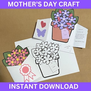 Muttertags-Bastelarbeiten zum Ausdrucken, Muttertags-Blumen-Bastelarbeiten, Muttertags-Malvorlagen, Muttertags-Bastelarbeiten zum Ausdrucken, Muttersonntag, Muttertag