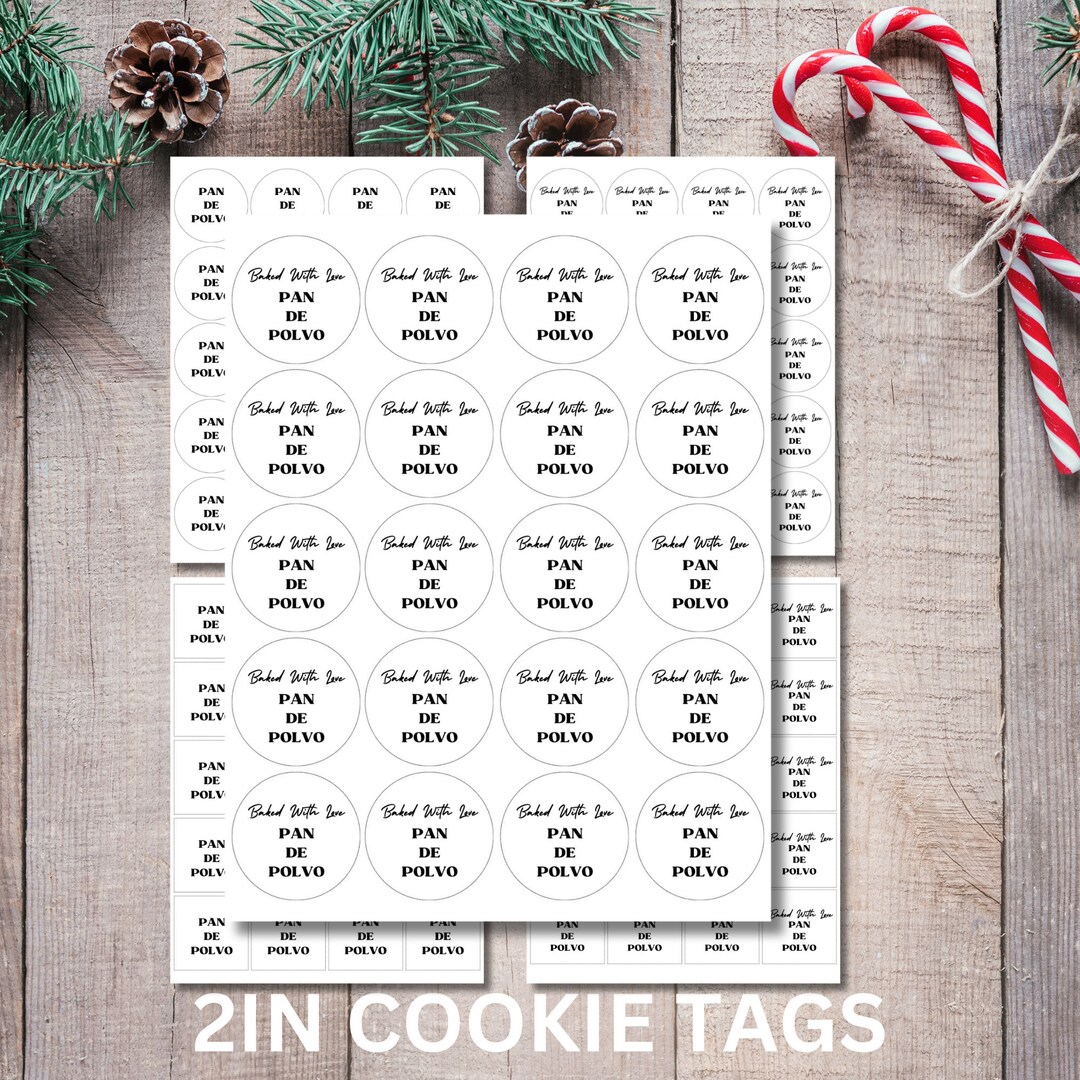 Pan De Polvo Cookie Tags, Mexican Wedding Cookies Tags, Hojarascas De