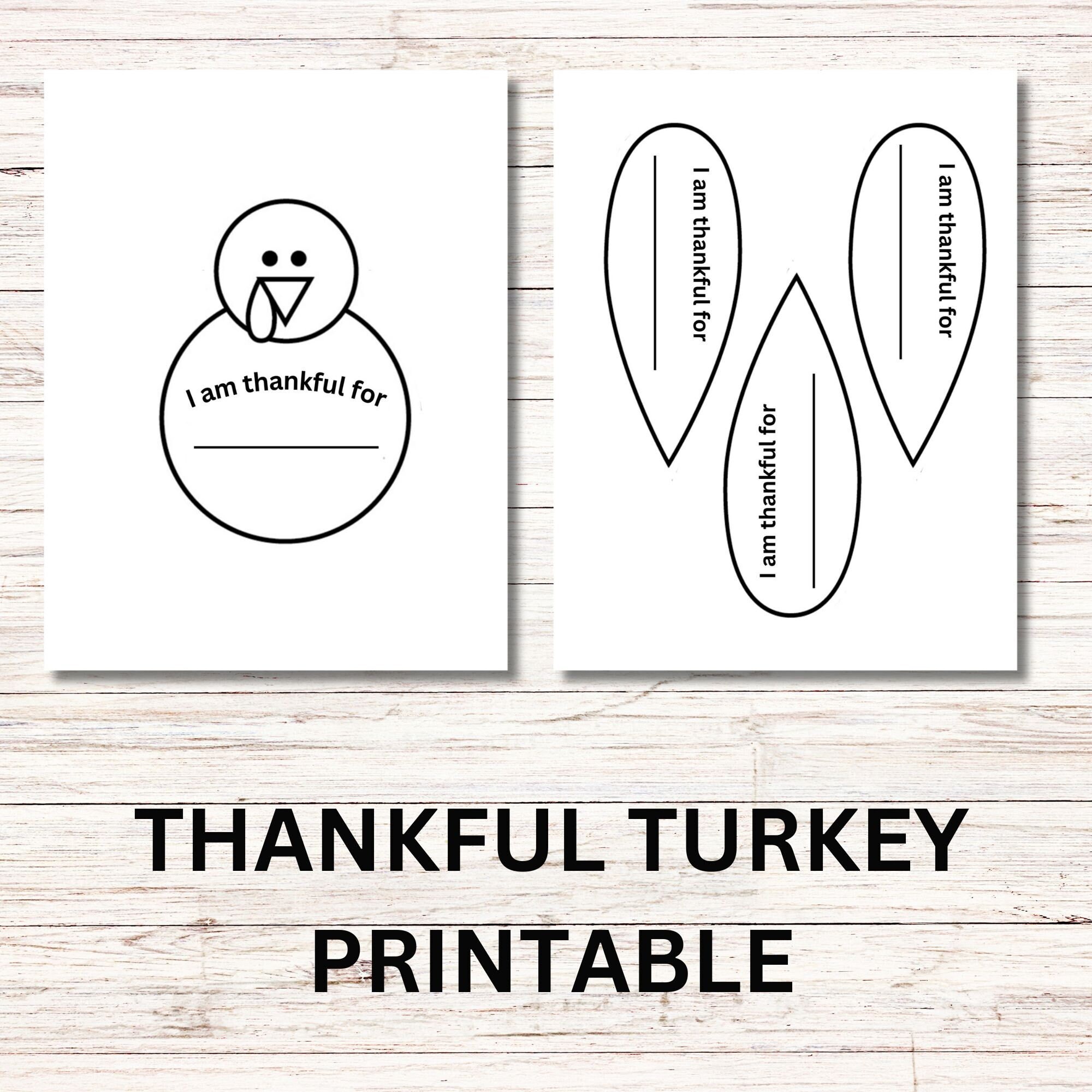Printable Thankful Turkey Template Fanny Printable