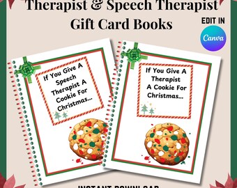 If You Give Your Speech Therapist A Cookie Gift Book Printable, Therapist Appreciation Gift Card, Speech Therapist Thank You Gift Card Book