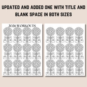 2025 workout habit tracker, 2025 workout tracker, 2025 habit tracker, 2025 coloring habit tracker, coloring workout tracker, flower workout tracker, floral workout tracker