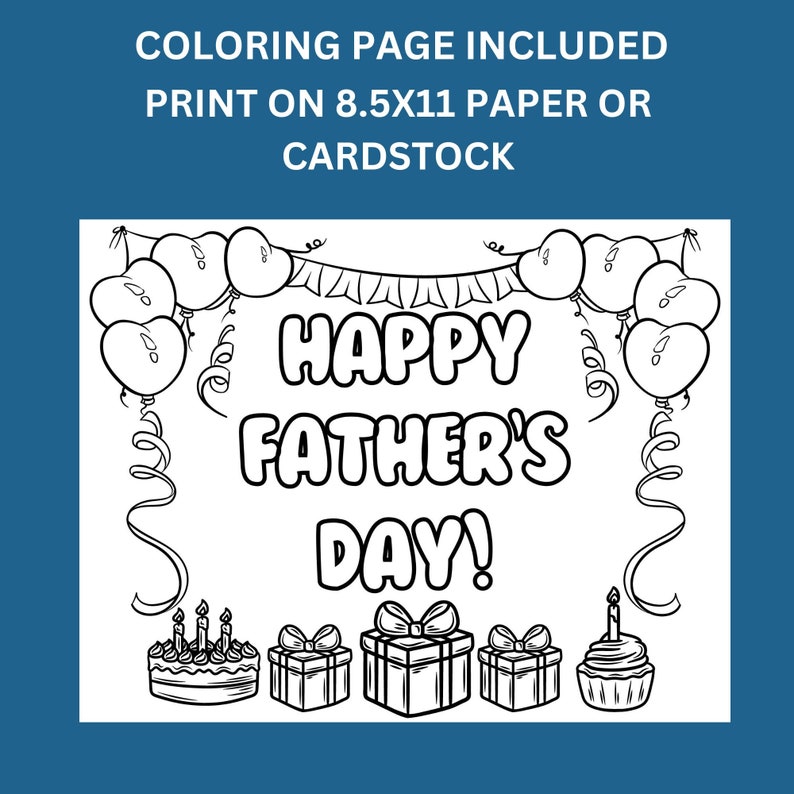 All About My Dad Printable, Fathers Day Coloring Card Printable, DIY ...