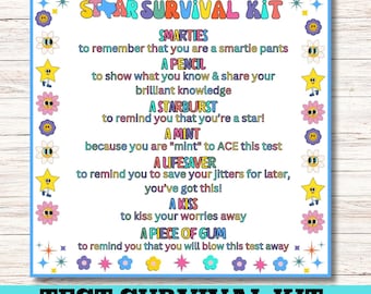 STAAR Testing Day Snack Tag Printable Classroom Treat Tag, Test Printable Notes, Benchmark Testing Snack, Student Encouragement Testing Card