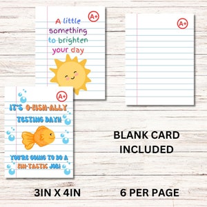 Testing Day Snack Tag Printable Classroom Treat Tag, STAAR Test Printable Notes, Benchmark Testing Snack, Student Encouragement Testing Card image 2