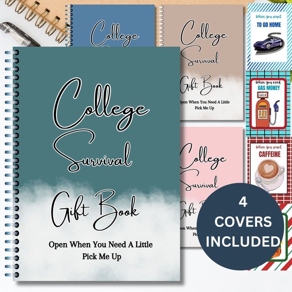 College-Geschenkkartenbuch, College-Pflegepaket, druckbares College-Geschenkkartenbuch, Geschenk der Eltern für das erste Jahr des Colleges, aufmerksames College