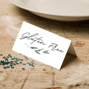 グルテンフリーテーブルテント、グルテンフリーフードサイン、ウェディングサイン、ウェディンググルテンサイン、ウェディングテーブルテントサイン、グルテンフリー、ウェディング印刷可能