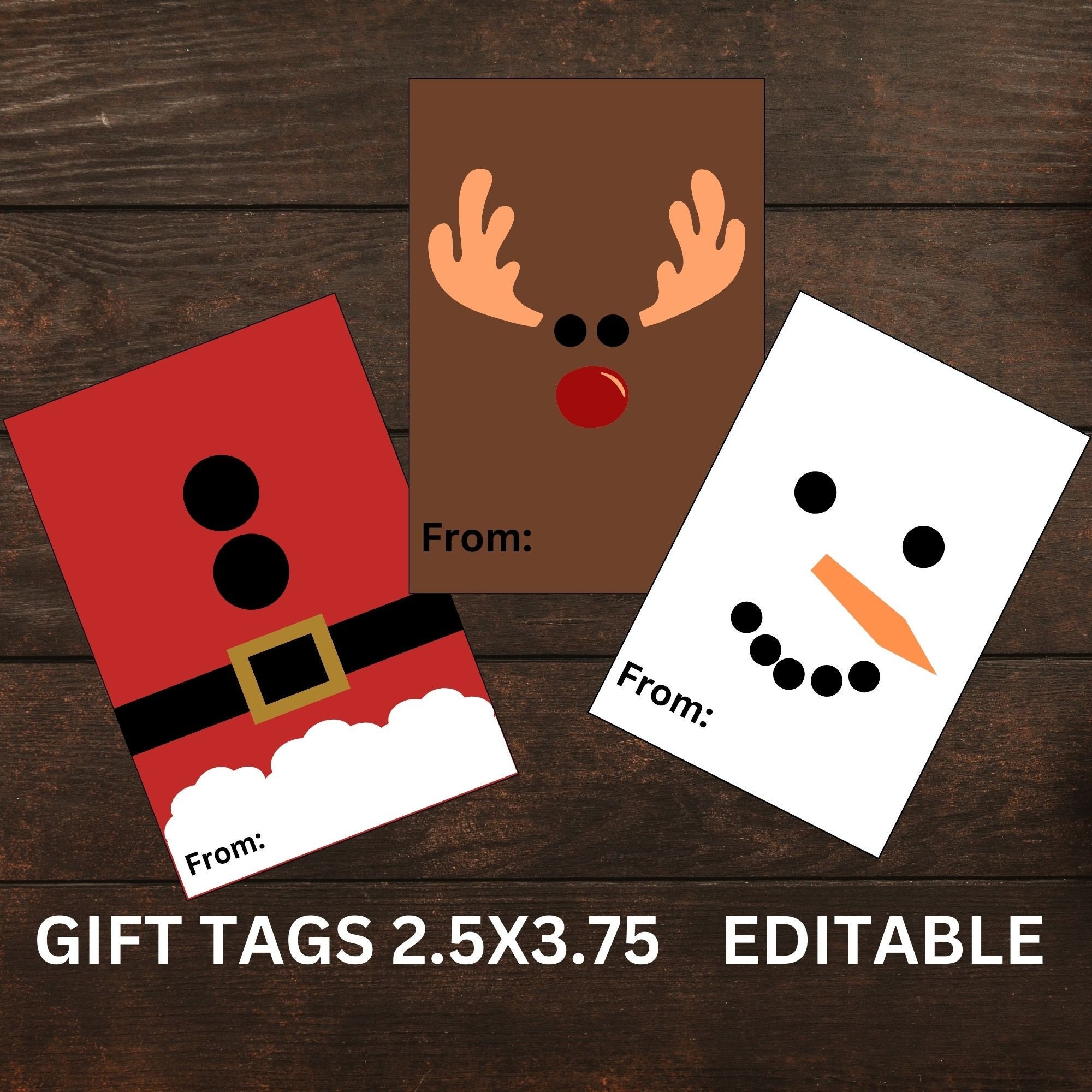 Christmas Tags From Santa, Personalized Gift Labels, Santa Christmas  Stickers, Custom Holiday Stickers, Santa Claus Labels, Rudolf Stickers