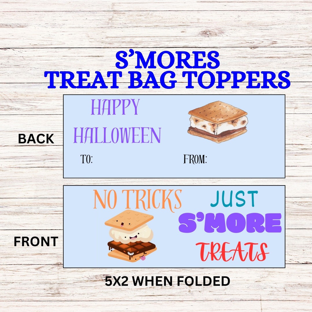 Halloween Smores Bag Topper Halloween Tag Topper Halloween - Etsy