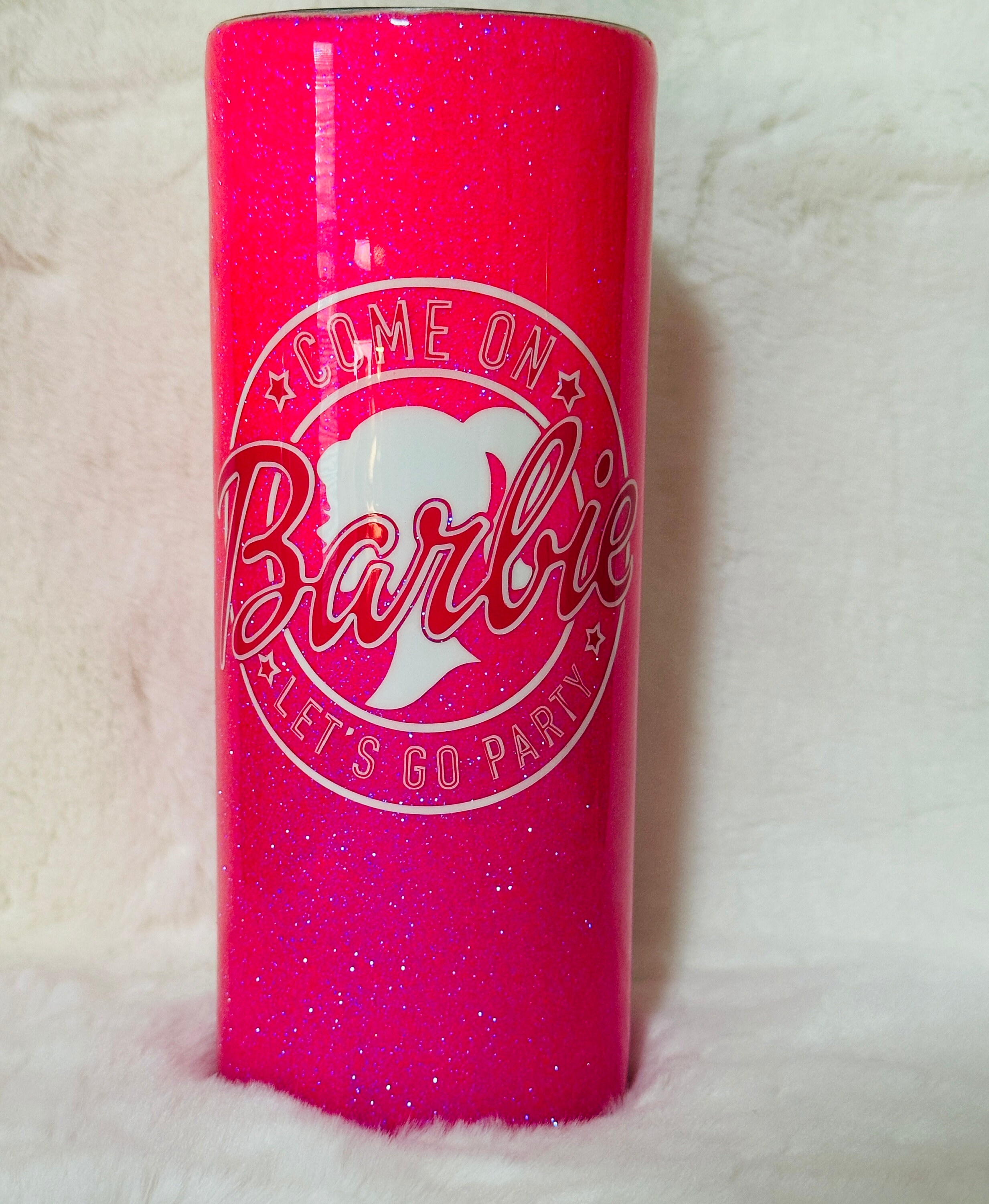 💖3D Pink Puff Puffy Barbie Tumbler 20oz Tumblers Inflated Tumbler