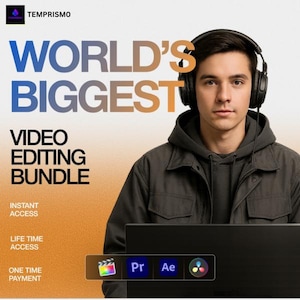 World&#39;s Biggest Video Editing Bundle | 150K+ Assets LUTs Transitions Effects Fonts Sound FX AE Plugins | Premiere Pro Toolkit | Editing kit