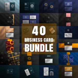 Modelbundel visitekaartjes | 40 PSD-sjablonen | Bewerkbare Photoshop-mockups voor branding, briefpapier, ontwerpers en presentaties