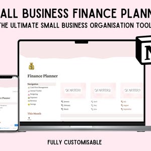 Small Business Finance Planner for Notion | Budget, Expense, & Cash Flow Tracker Dashboard