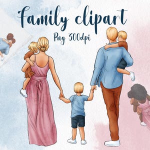 Family Clipart Bundle | Parents and Children Clipart | Father’s Day & Mother’s Day PNG | Holding Hands Portrait Creator | Sublimation Design