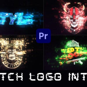 Glitch Pixel Logo Reveal for Premiere Pro | Digital Distortion Intro with Fast Render & Tutorial Included | futuristic logo animation