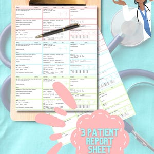 3 & 5 Patient Prefilled and Blank Nursing Report Sheet/Brain