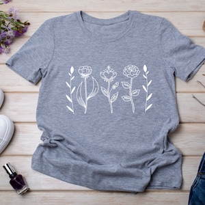 Wild Flowers Shirt, Wildflower Tshirt, Floral Shirt, Botanical Shirt, Flower Shirt, Nature Lover Shirt, Ladies Shirts, Women Tees,Flover Tee