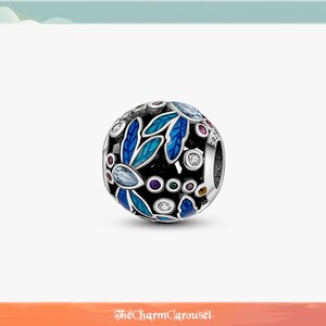 Vibrant Round CZ Zircon Charms Colorful Charms, 925 Sterling Silver Fits Original Bracelet, Charm Beads 4