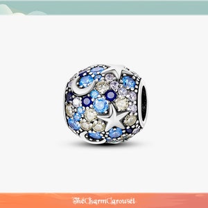 Vibrant Round CZ Zircon Charms Colorful Charms, 925 Sterling Silver Fits Original Bracelet, Charm Beads 5