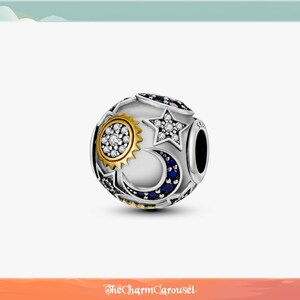 Vibrant Round CZ Zircon Charms Colorful Charms, 925 Sterling Silver Fits Original Bracelet, Charm Beads 3