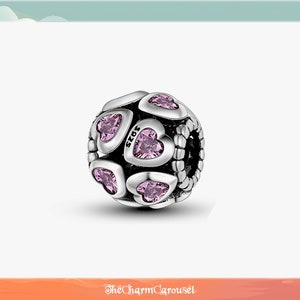 Vibrant Round CZ Zircon Charms Colorful Charms, 925 Sterling Silver Fits Original Bracelet, Charm Beads 1