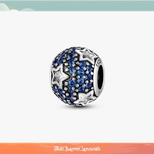 Vibrant Round CZ Zircon Charms Colorful Charms, 925 Sterling Silver Fits Original Bracelet, Charm Beads 8