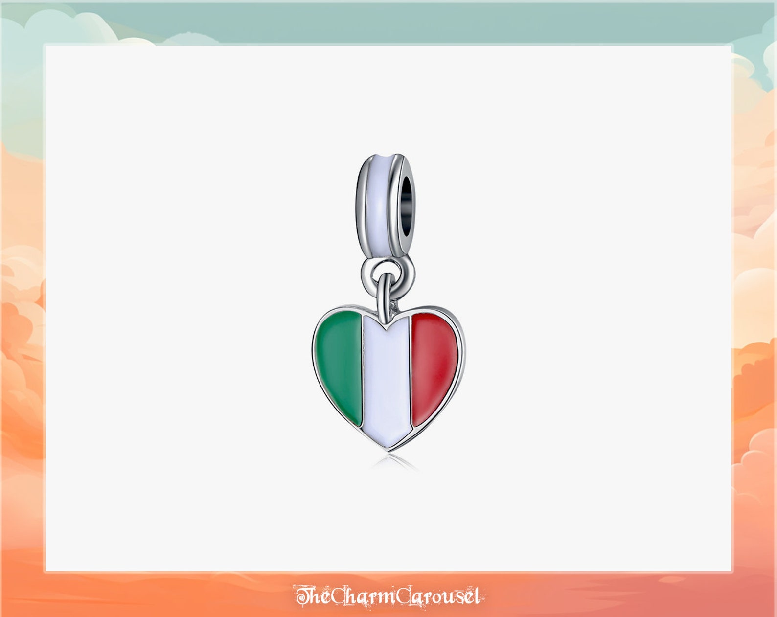 Flag Charm Flags of the Countries, World of Colors Flag Bead Pendants for Charm Bracelet