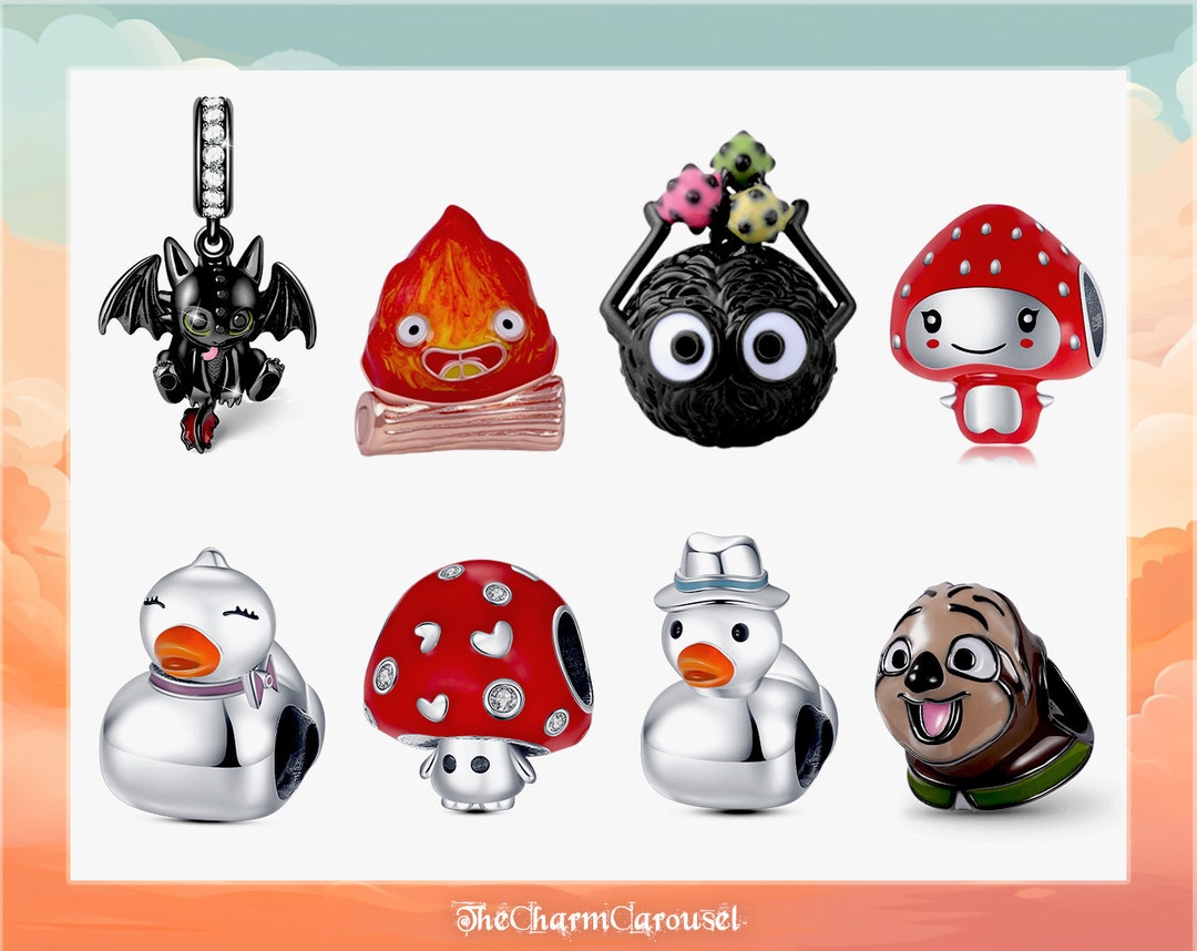 Cartoon Charms in S925 Sterling Silver, Cute Little Charms, Bracelet