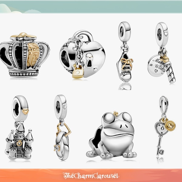 Royal Gold & Silver Fairy Tale Charms, Bracelet Charms, S925 Silver