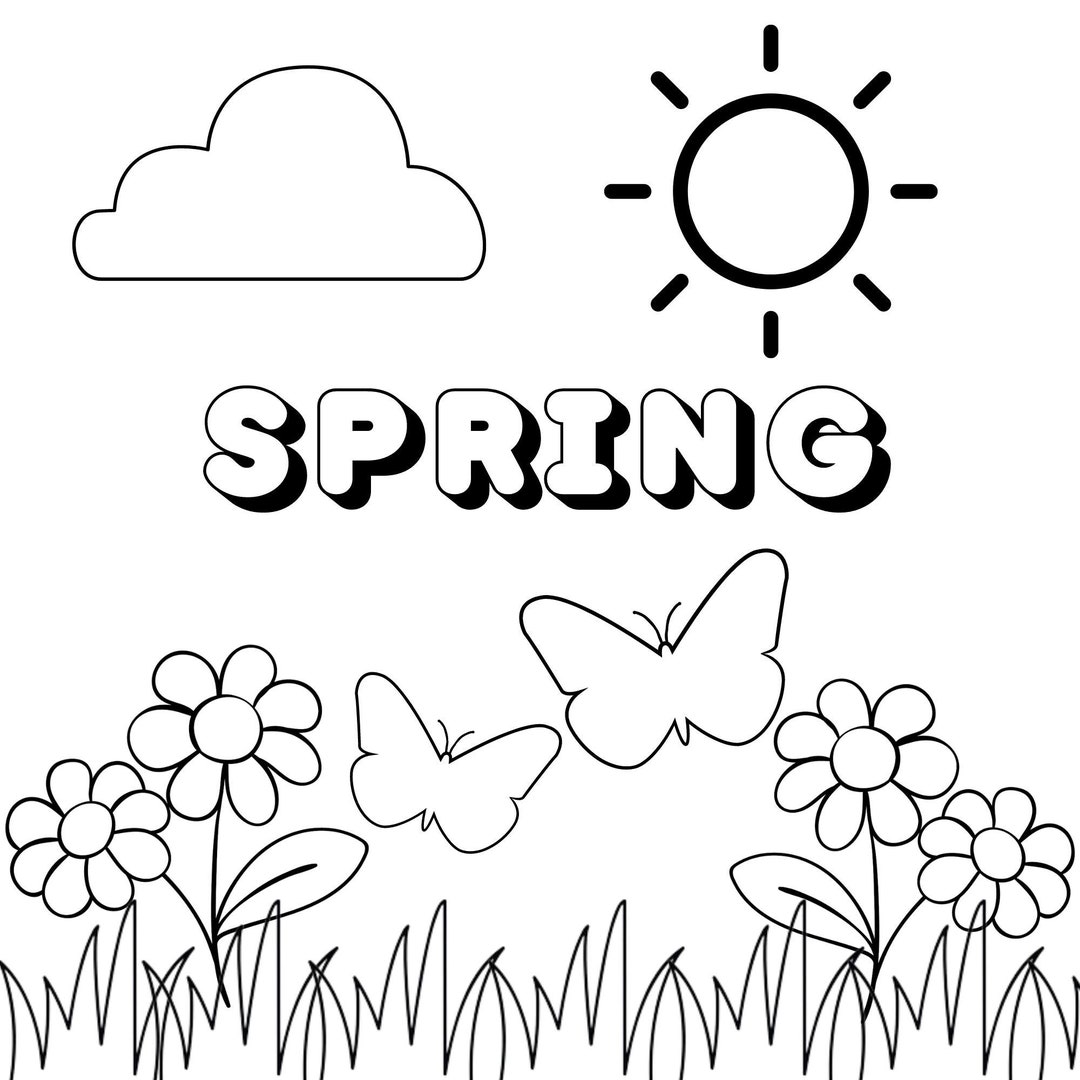Spring Coloring Sheet - Etsy