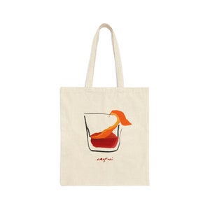 Negroni Cocktail Recipe Canvas Tote Bag
