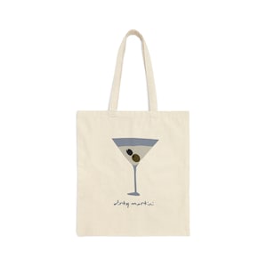 Dirty Martini Cocktail Recipe Canvas Tote Bag