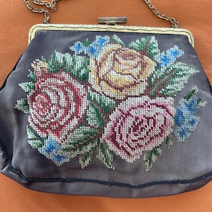 vintage needlepoint purse