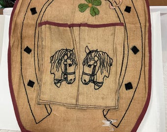 sewing organizer, wall art, wall pockets with horses