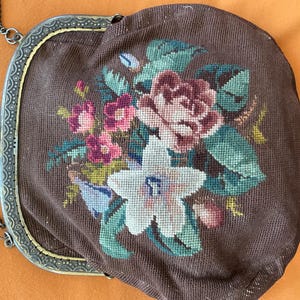 Antique needlepoint purse