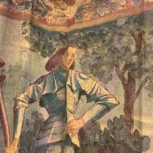 Early knight and serpent tapestry