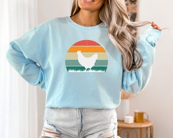 Chicken Sweatshirt, Women Chicken Shirt, Funny chicken shirt, Chicken Mom T-shirt, Farm Animal Tee Shirt, Easter Tee, Chicken Coop Tee