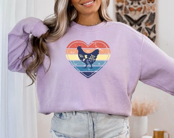Chicken Sweatshirt, Women Chicken Shirt, Funny chicken shirt, Chicken Mom T-shirt, Farm Animal Tee Shirt, Easter Tee, Chicken Coop Tee