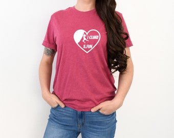 Rock climbing, Climbing shirt for climber girls rock tshirt for boulderer, I love climbing gift, I love bouldering t-shirt