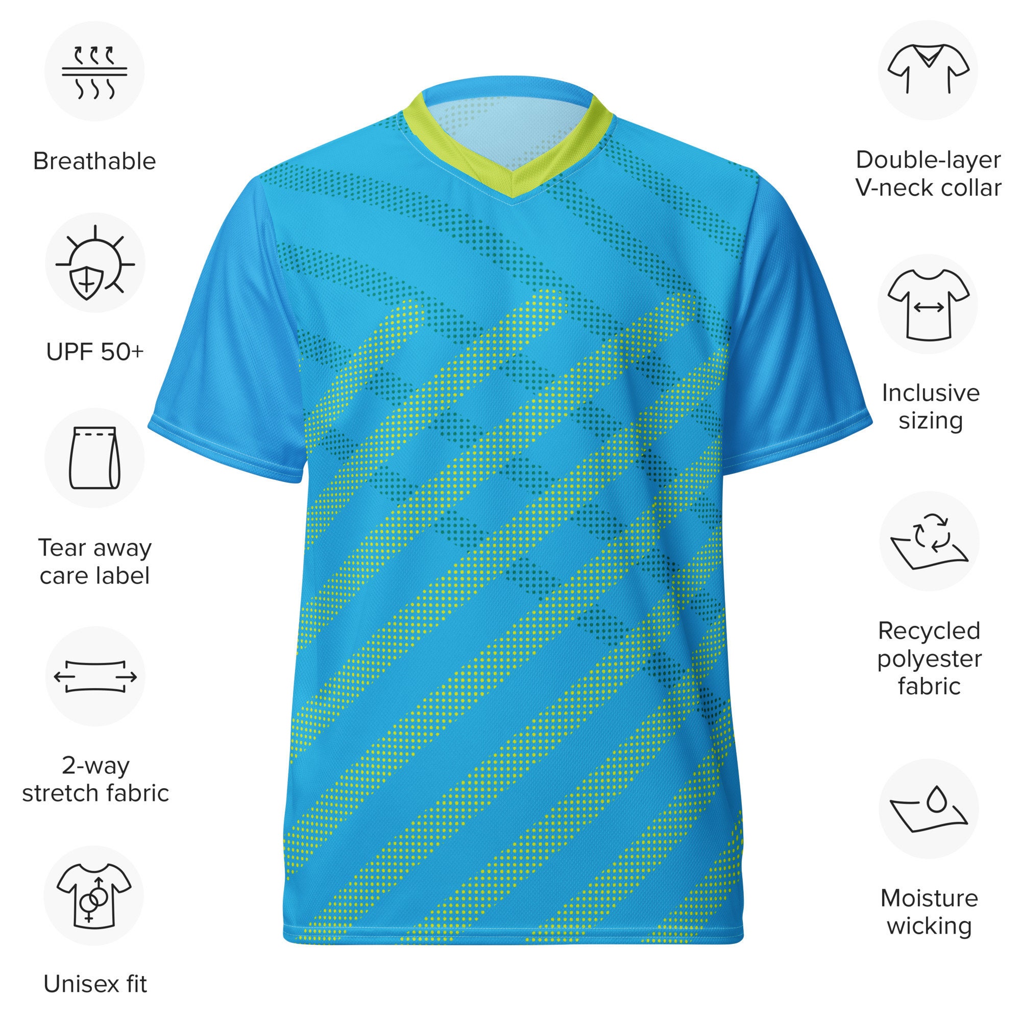 Unisex Sports Jersey Blue Moisture-wicking Athletic Tshirt - Etsy