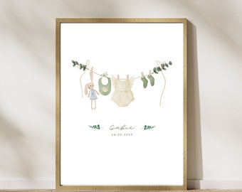 Cartel de nacimiento personalizado