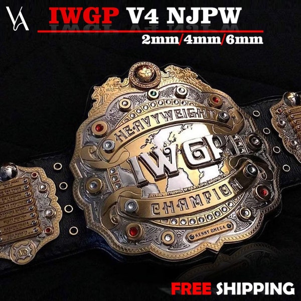 NEUER Replika-Titel der IWGP V4-Meisterschaft, 2 mm/6 mm Zink-4-Lagen-Titel in Erwachsenengröße, NJPW-Schwergewichtsmodell der 4. Generation zum 50-jährigen Jubiläum, Geschenk