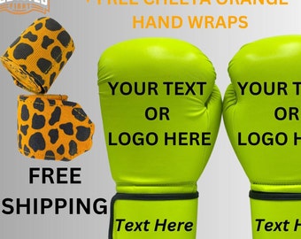 Lime Color Personalized Boxing Gloves/ Training Sparring Kickboxing/ Punching Heavy Bag/ Muay Thai Mitts/ MMA Gloves for Youth, Men & Women