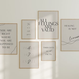 counselor poster set minimal counselor sign bundle counseling poster bundle gift for therapist calm corner wall art set mental health prints